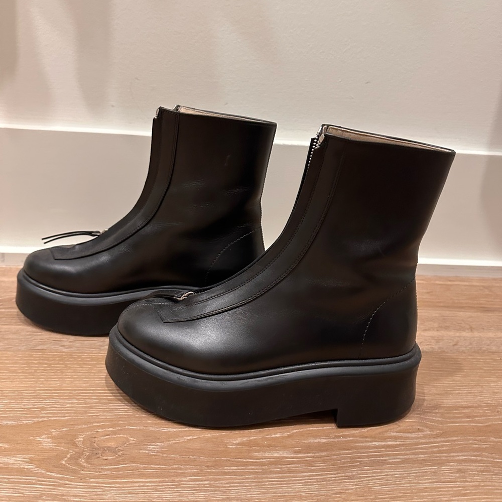 The Row Black Combat Boots